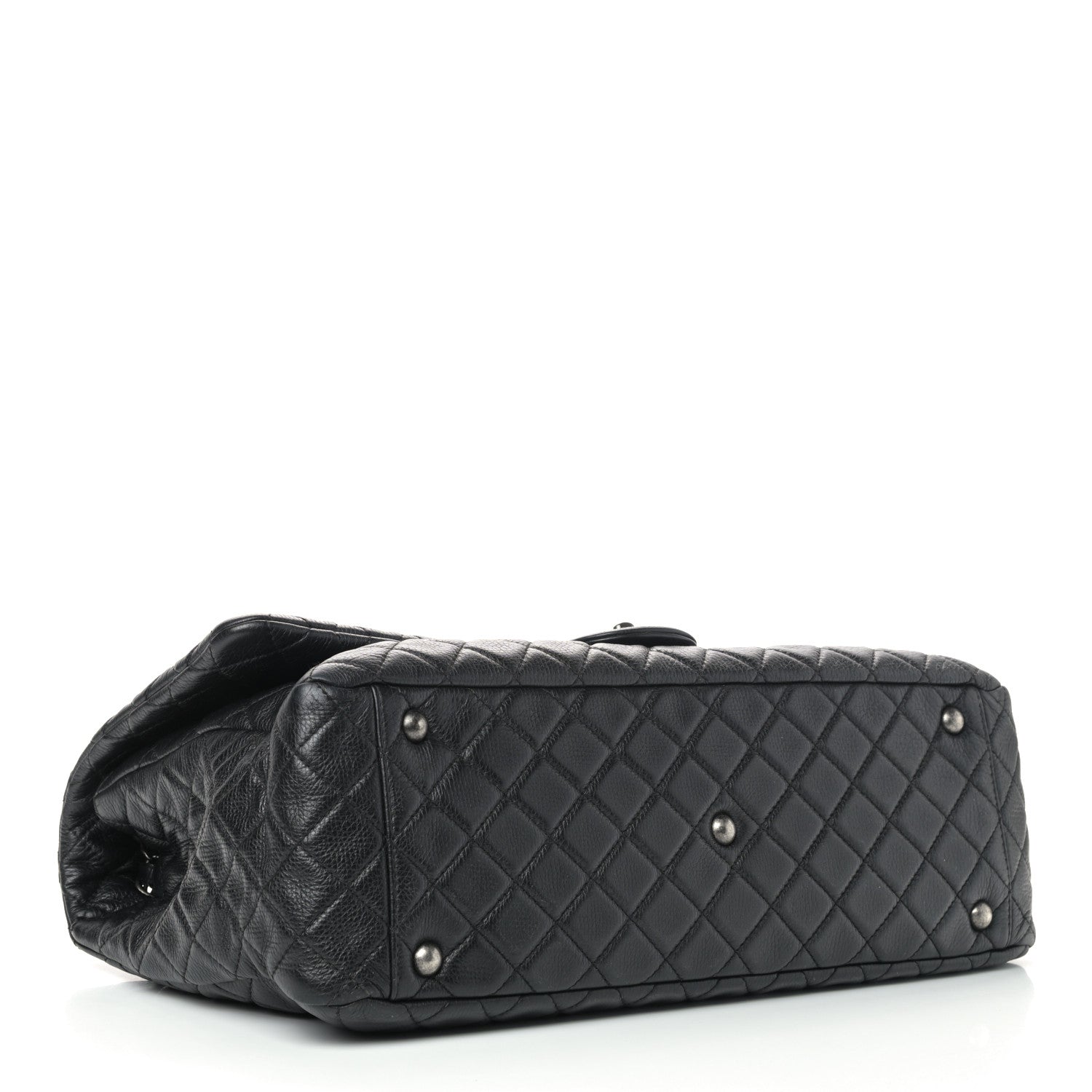 Chanel Calfskin Quilted XXL Travel Flap Bag Black 3 of 9