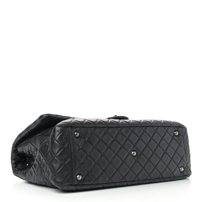 Chanel Calfskin Quilted XXL Travel Flap Bag Black 3 of 9