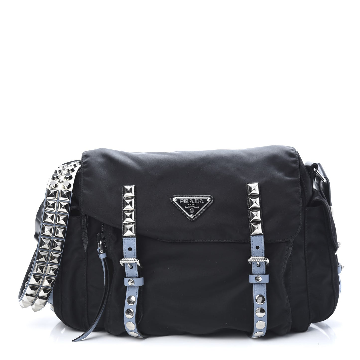 Nylon New Vela Studded Messenger Black Astrale