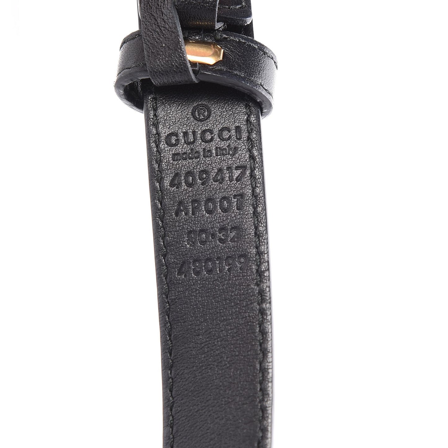Calfskin Double G 20mm Belt 80 32 Black