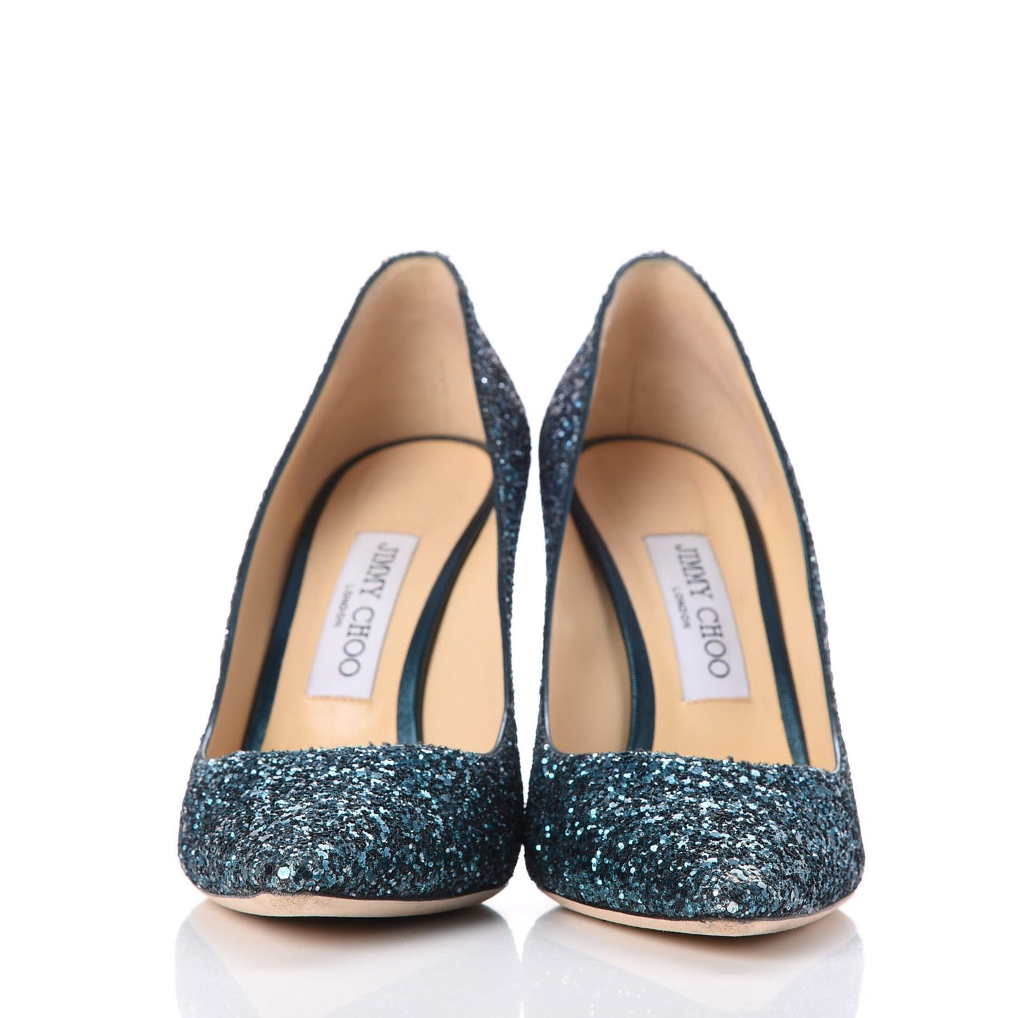 Coarse Glitter Degrade Romy 100 Pumps 38.5 Peacock Navy