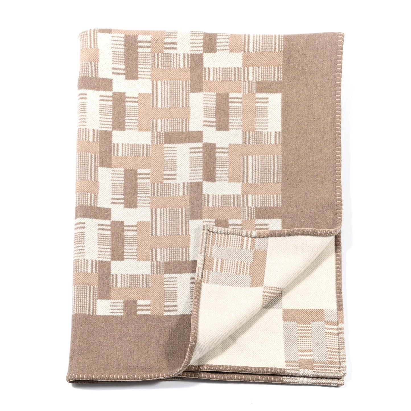Wool Cashmere Avalon Paper Block Blanket Ecru Naturel