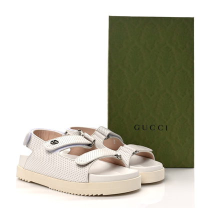 Gucci Malaga Kid Mini Double G Perforated Womens Dad Sandals 39 Great White 9 of 9
