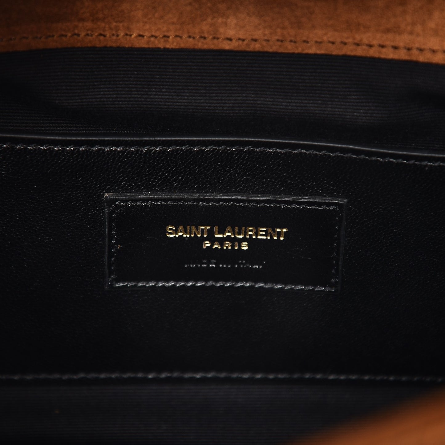 Suede Tri-Quilt Monogram Medium College Bag Ochre
