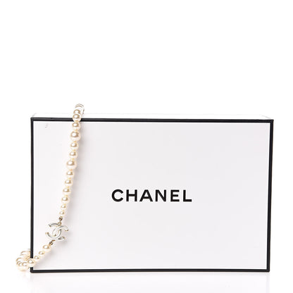 Chanel Graduated Pearl CC Long Necklace Gold 5 of 5