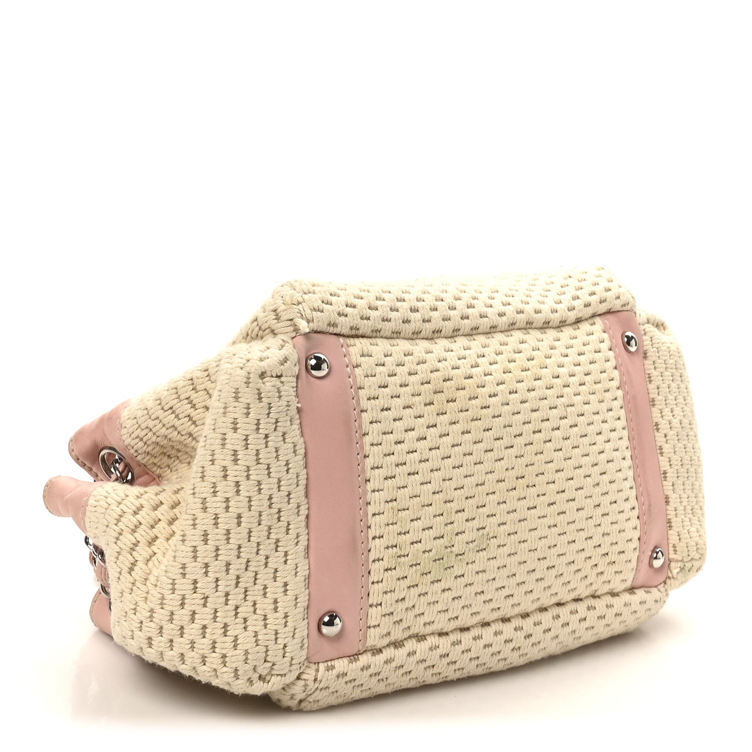 Chanel Canvas Woven Lambskin Lax Accordion Hobo Pink 4 of 12