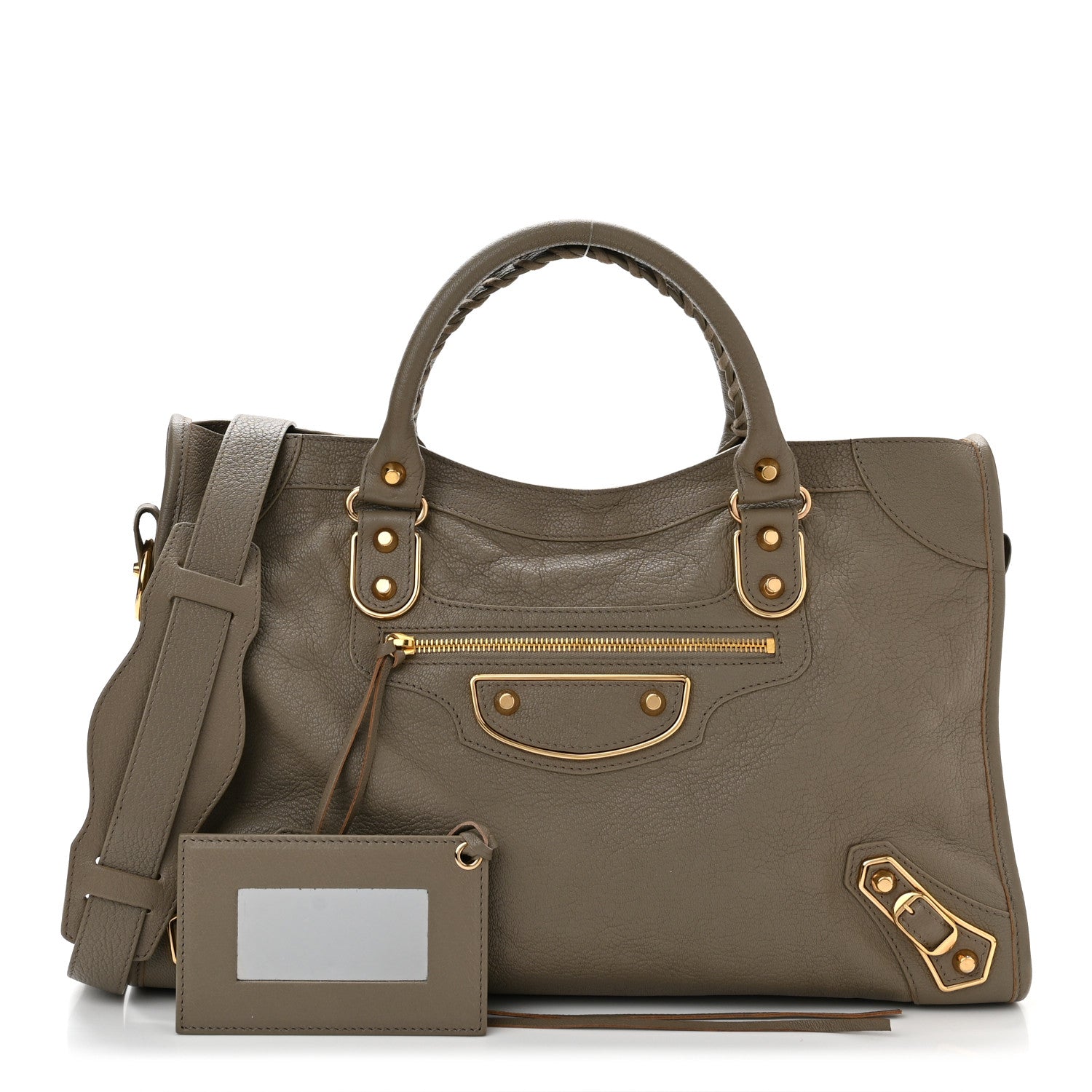 Balenciaga Chevre Gold Metallic Edge Hardware City Gris Taupe 1 of 12