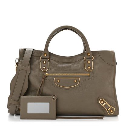 Balenciaga Chevre Gold Metallic Edge Hardware City Gris Taupe 1 of 12