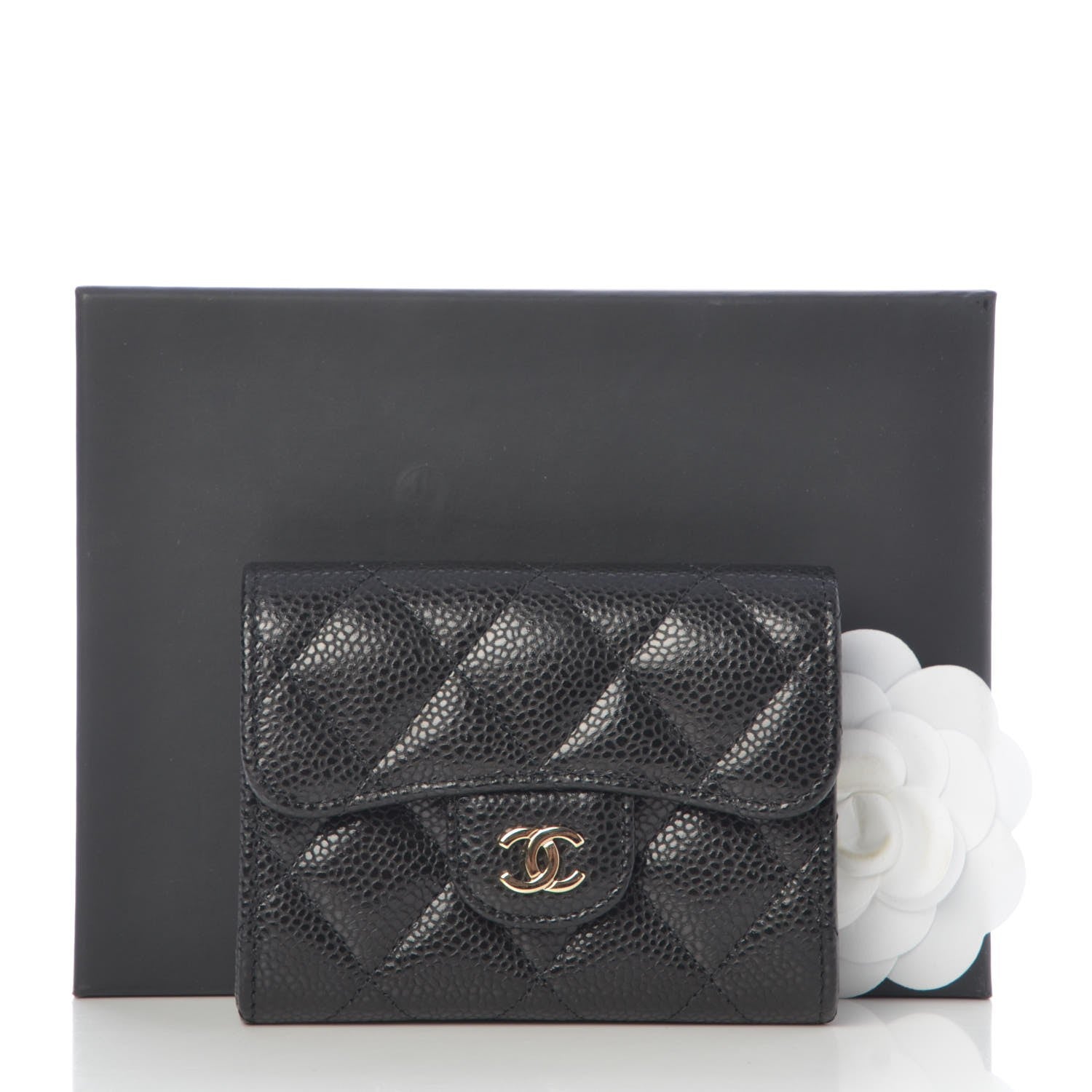 Chanel Caviar Quilted Flap Card Holder Wallet Black 8 of 8