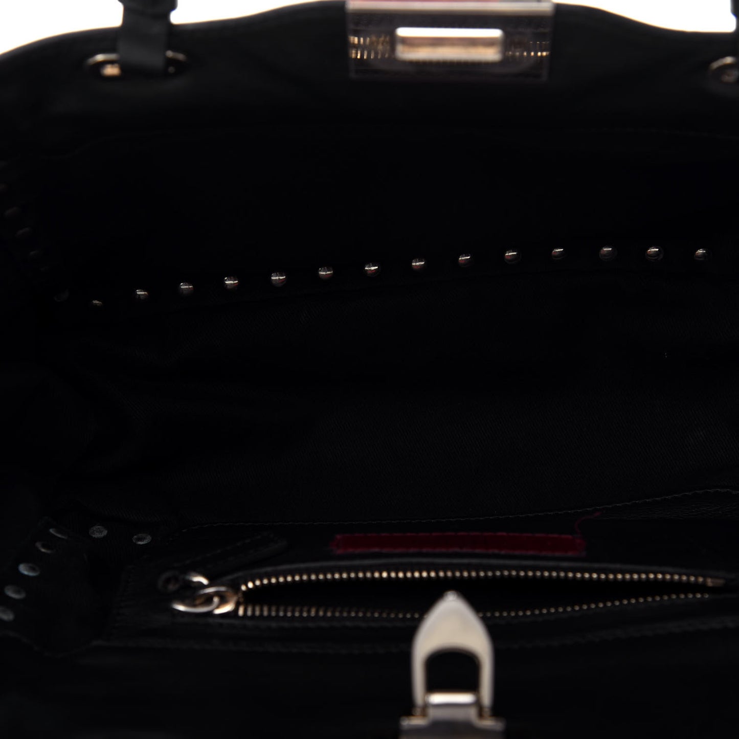 Vitello Small Rockstud Tote Black
