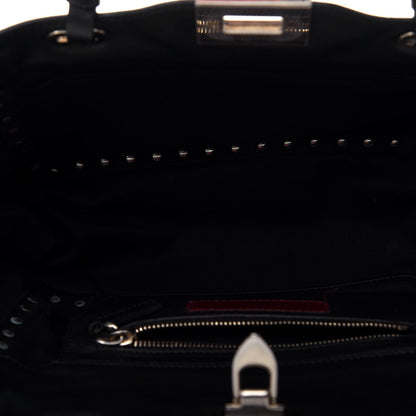 Valentino Garavani Vitello Small Rockstud Tote Black 6 of 11