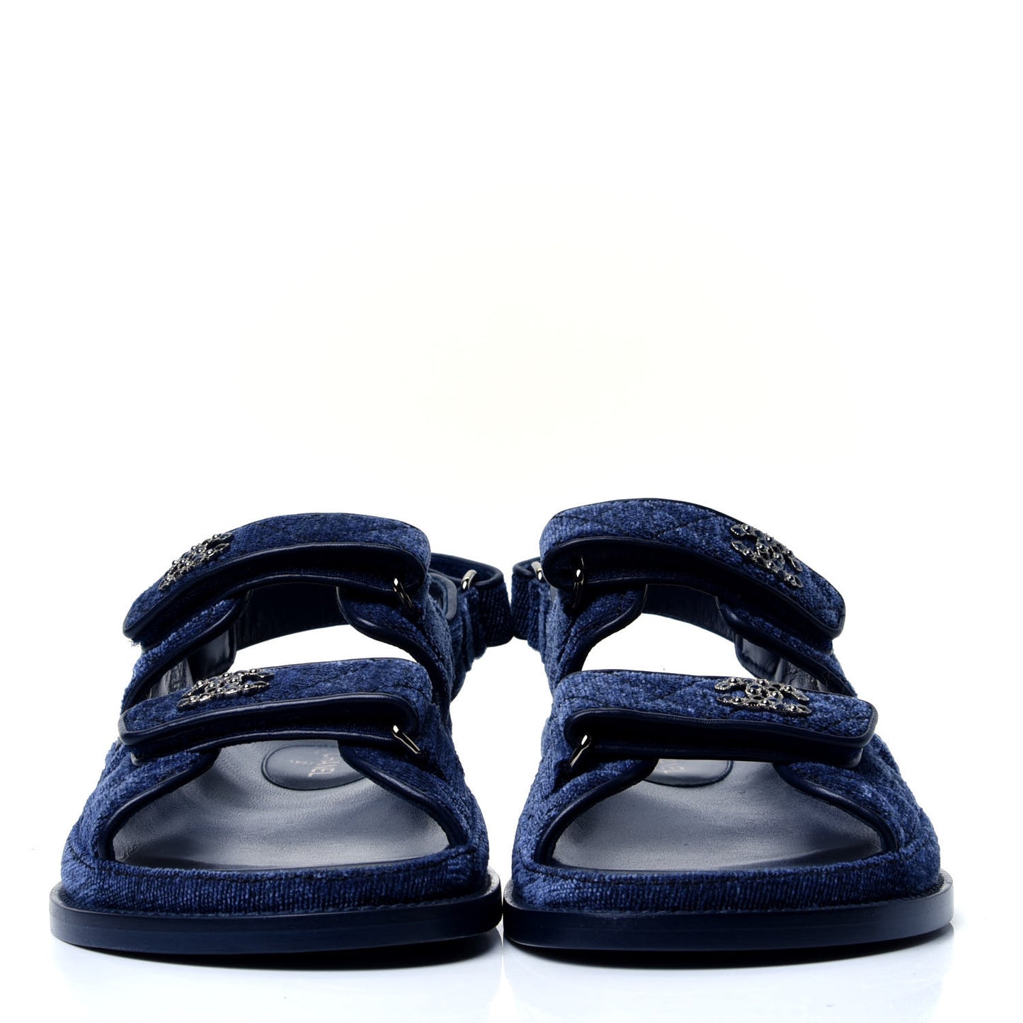 Velvet Velcro Dad Sandals 40 Blue
