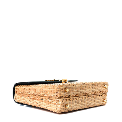 Gucci Wicker Calfskin Small Sylvie Top Handle Bag Naturale Green 3 of 7