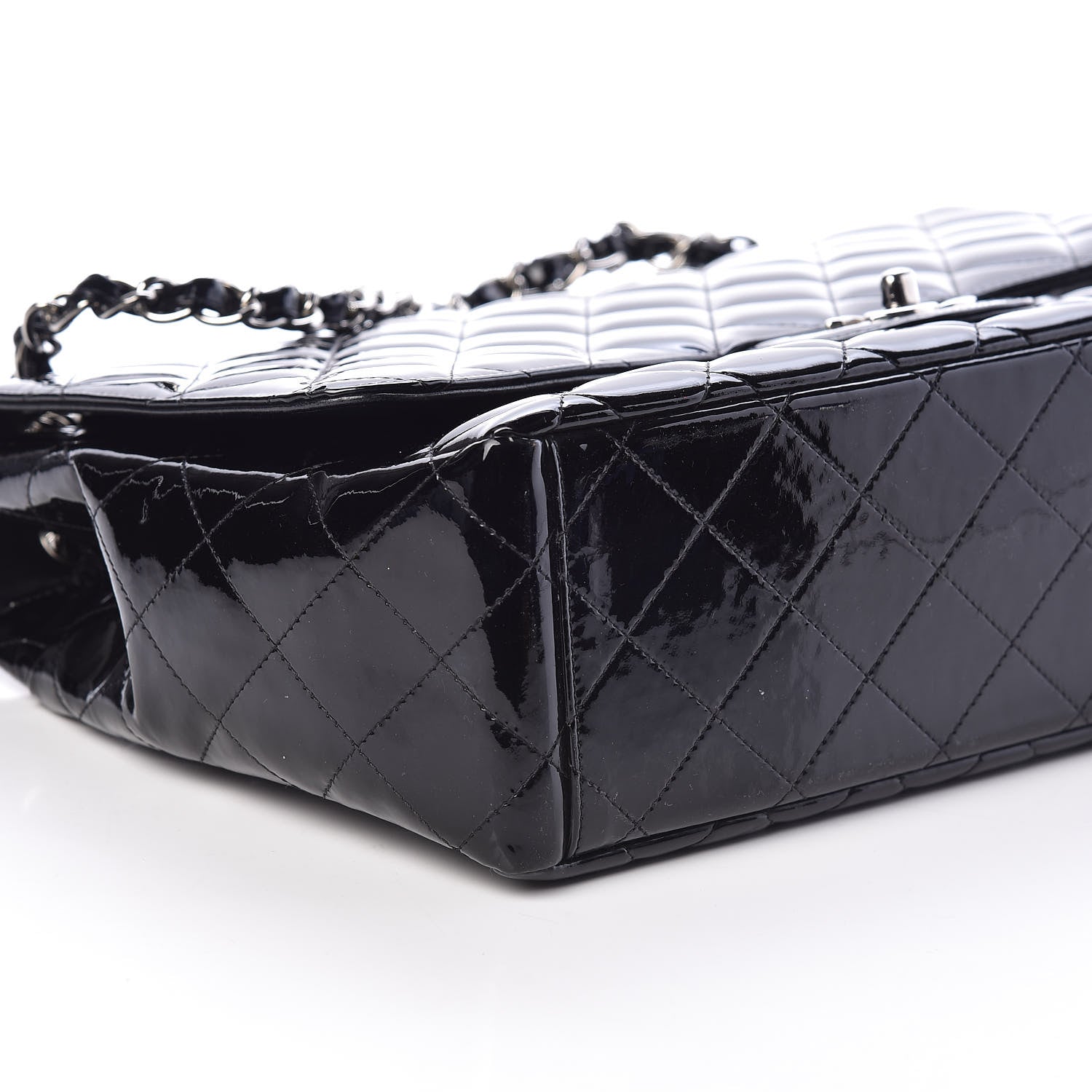 Chanel Patent Quilted Maxi Single Flap Black 9 of 11