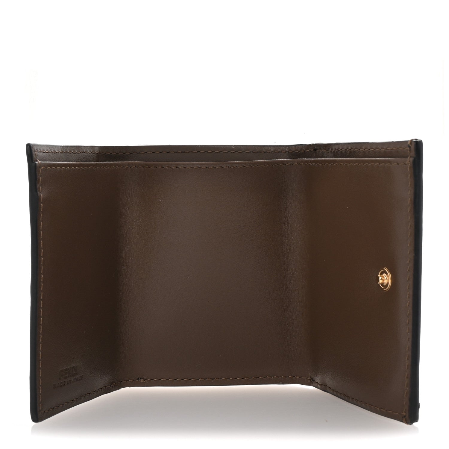 Fendi Vitello Soft F is Fendi Bi-Color FF 1974 Embossed Micro Tri-Fold Envelope Wallet Maya Black 5 of 8