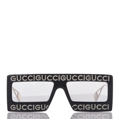 Gucci Acetate Crystal Mask-Frame Sunglasses GG0431S Black 3 of 8