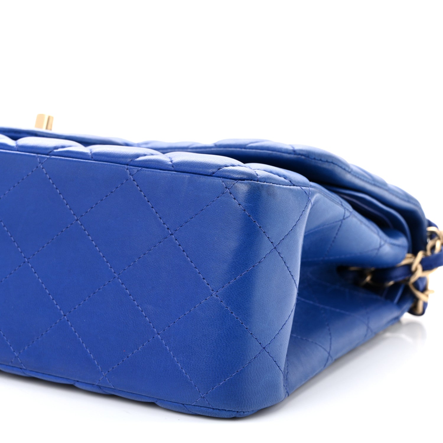 Chanel Lambskin Quilted Jumbo Double Flap Dark Blue 10 of 10