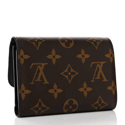 Louis Vuitton Monogram Flower Lock Compact Wallet Black 3 of 8