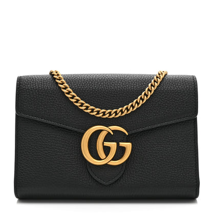 Gucci Calfskin GG Marmont Chain Wallet Black 1 of 10
