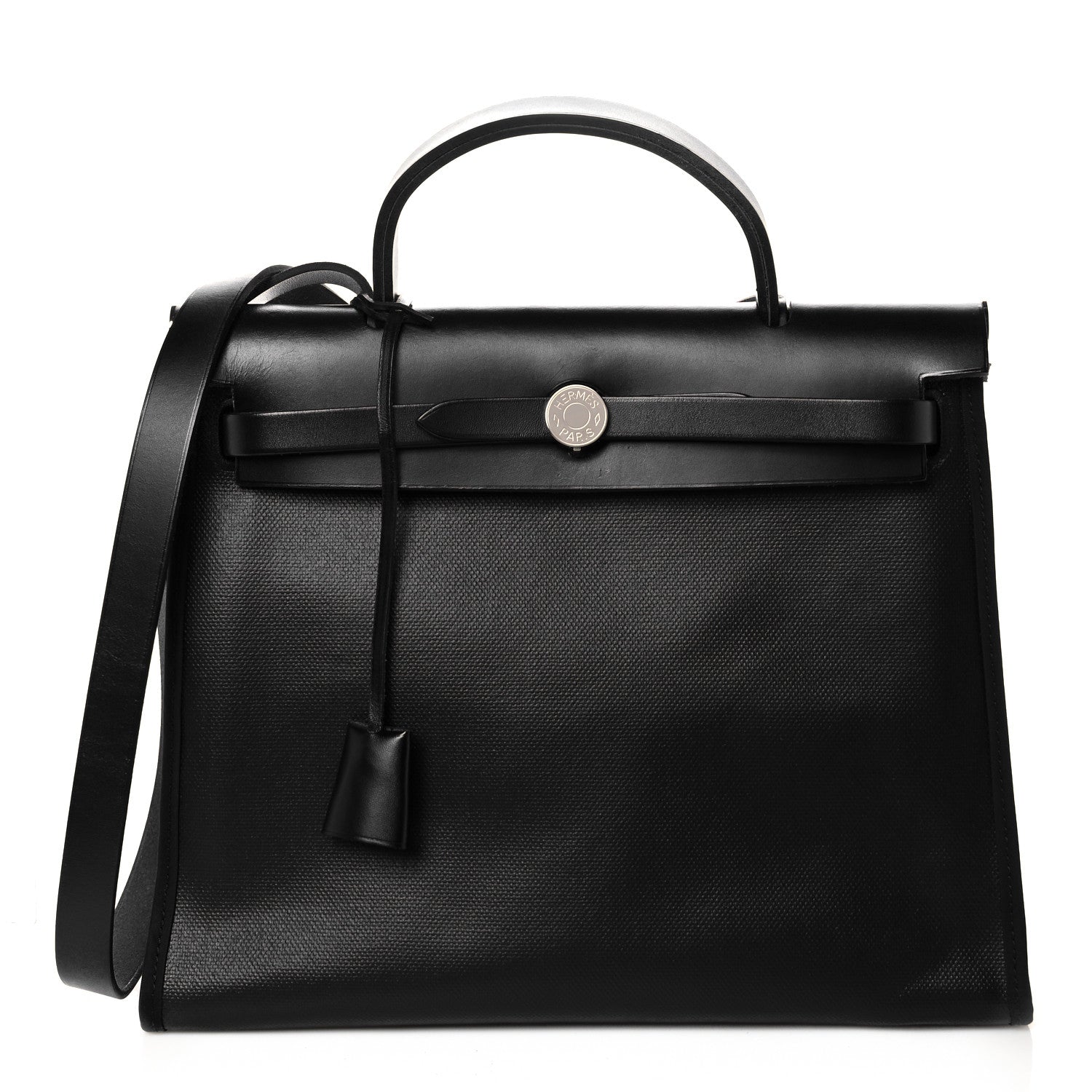 Hermes Toile H Berline Vache Hunter Herbag Zip PM 31 Black Ecru 3 of 13