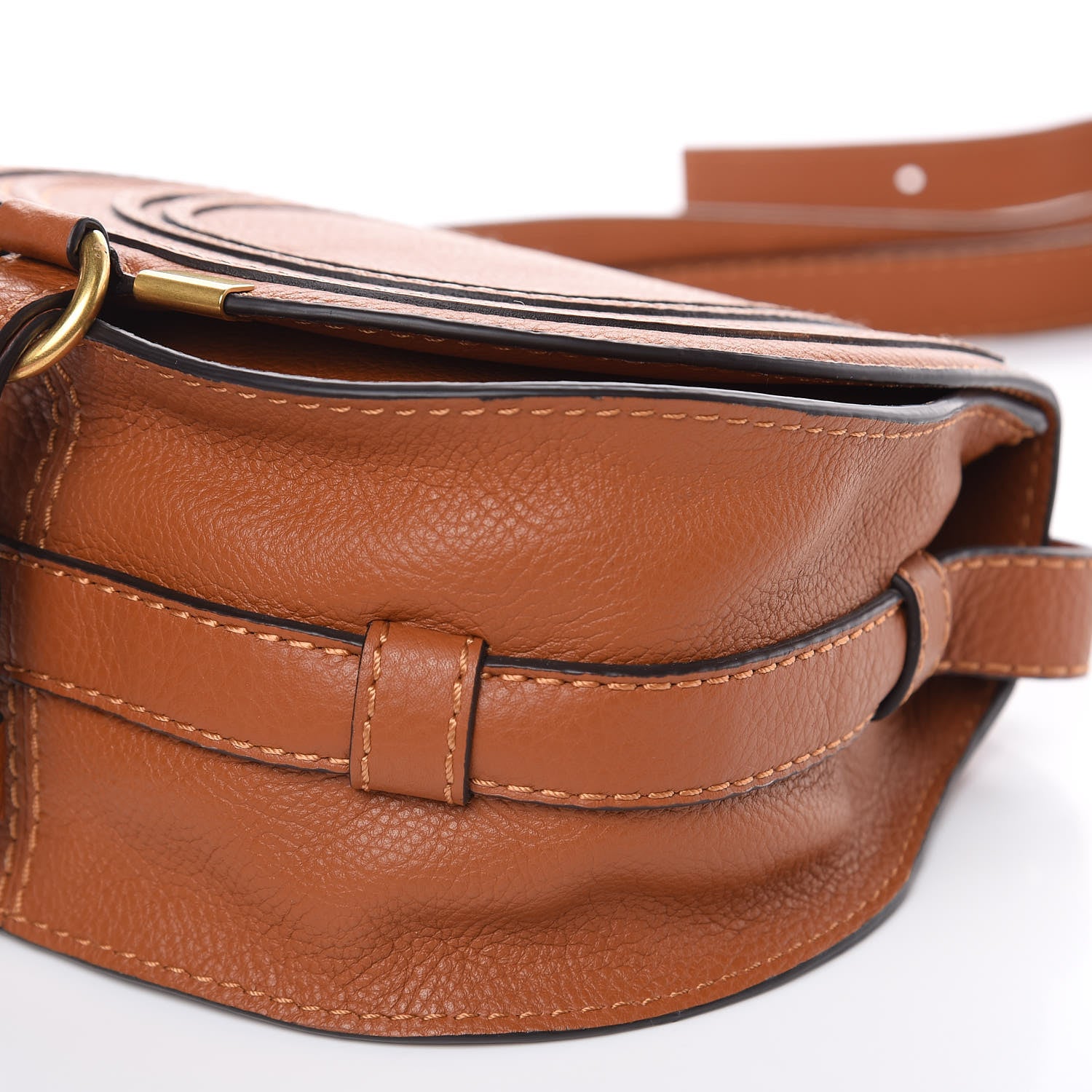 Chloe Calfskin Mini Marcie Round Crossbody Bag Tan 8 of 8
