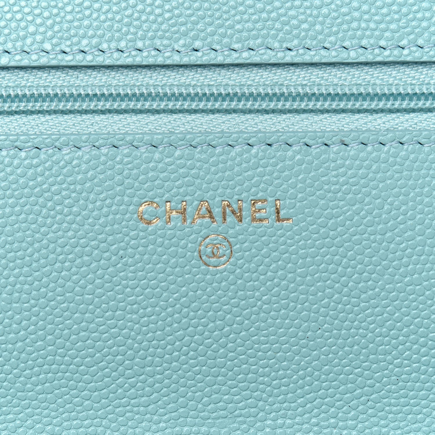 Chanel Caviar Quilted Wallet On Chain WOC Light Blue 6 of 13