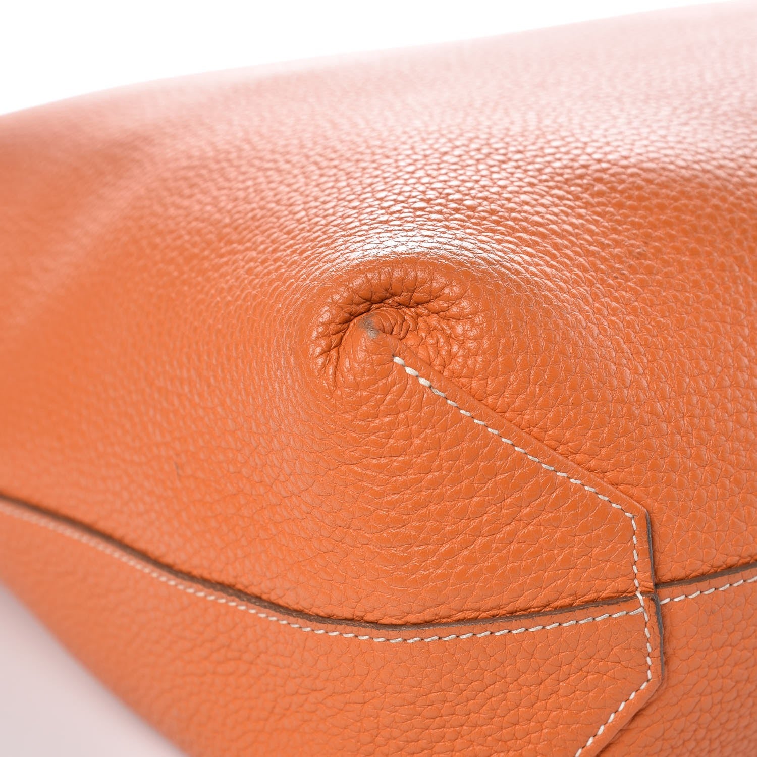 Hermes Taurillon Clemence Double Sens 36 Reversible Tote Orange Curry 14 of 15