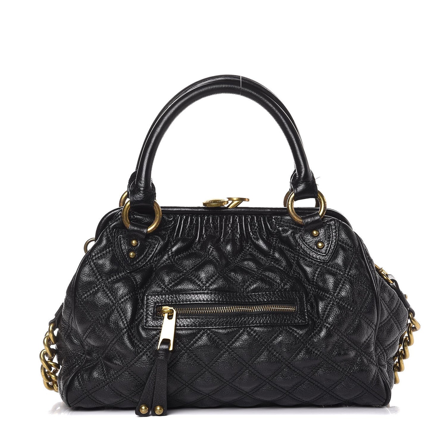 Calfskin Quilted Stam Black