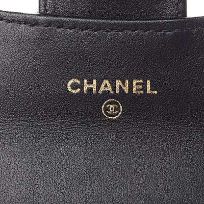 Chanel Calfskin Crocodile Embossed Graffiti 2.55 Cocodile Reissue Flap Card Holder Black Gold 6 of 9