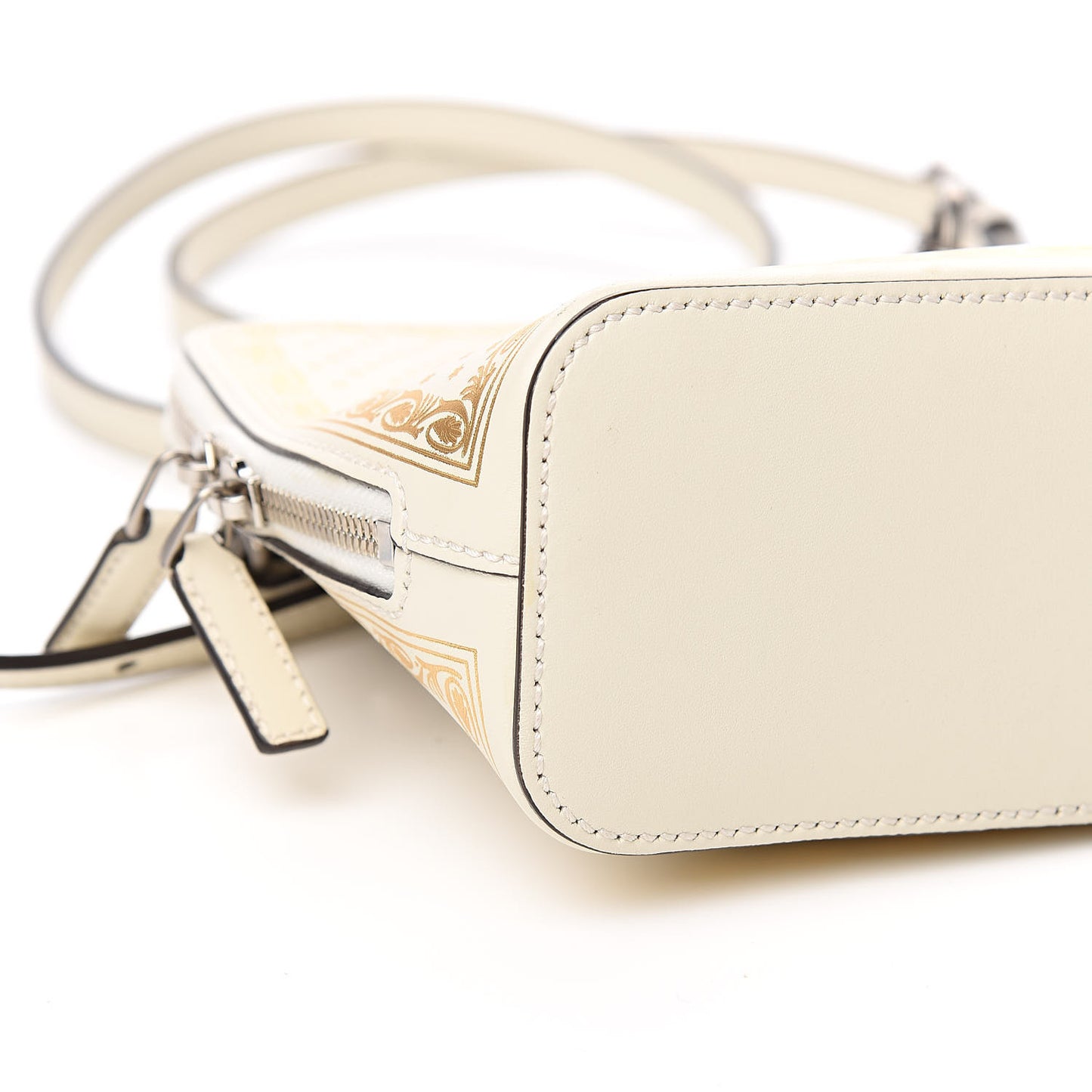 X SEGA Calfskin GUCCY Stars Mini Dome Shoulder Bag Mystic White Gold