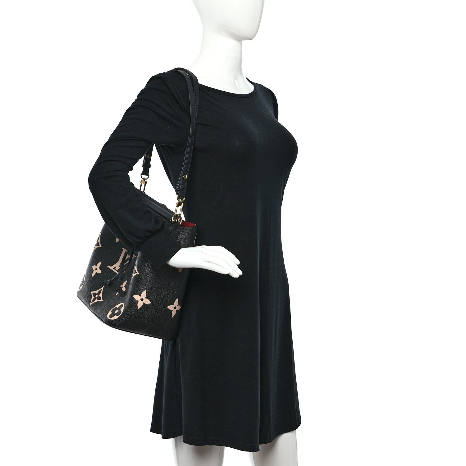 Louis Vuitton Empreinte Monogram Giant Neonoe MM Black Beige 2 of 13