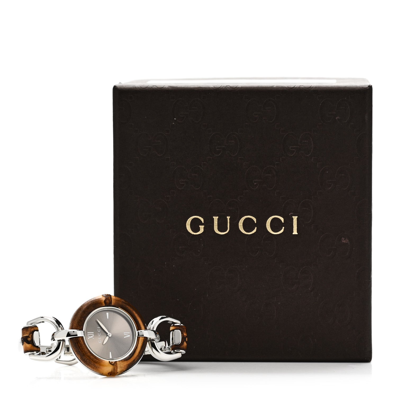 Gucci Stainless Steel Bamboo 35mm Quartz Watch Brown 5 of 5
