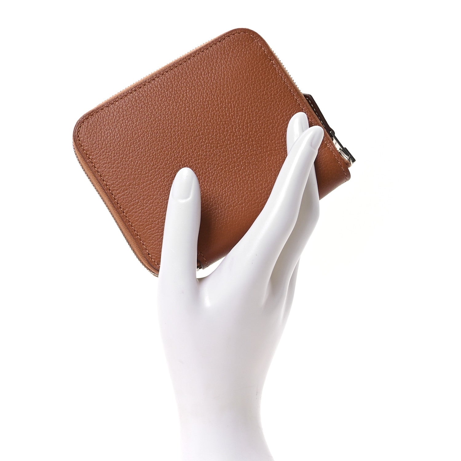 Hermes Evercolor Barenia Silk'In Compact Wallet Gold 2 of 9