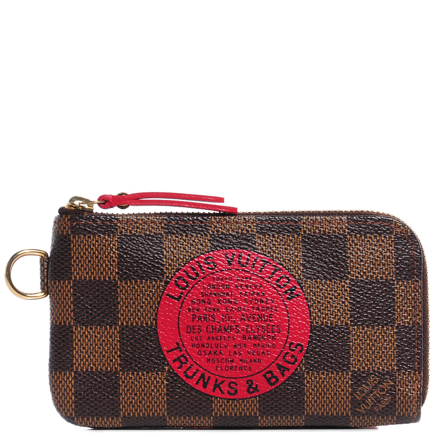 Damier Ebene Complice Trunks and Bags Key Pouch Red