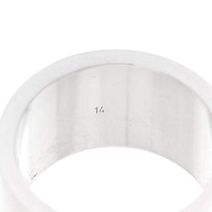 Gucci Sterling Silver 12mm Signature Band Ring 54 6.75 5 of 6