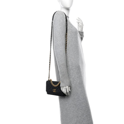 Chanel Lambskin Quilted Chanel 19 Wallet On Chain WOC Black 2 of 12