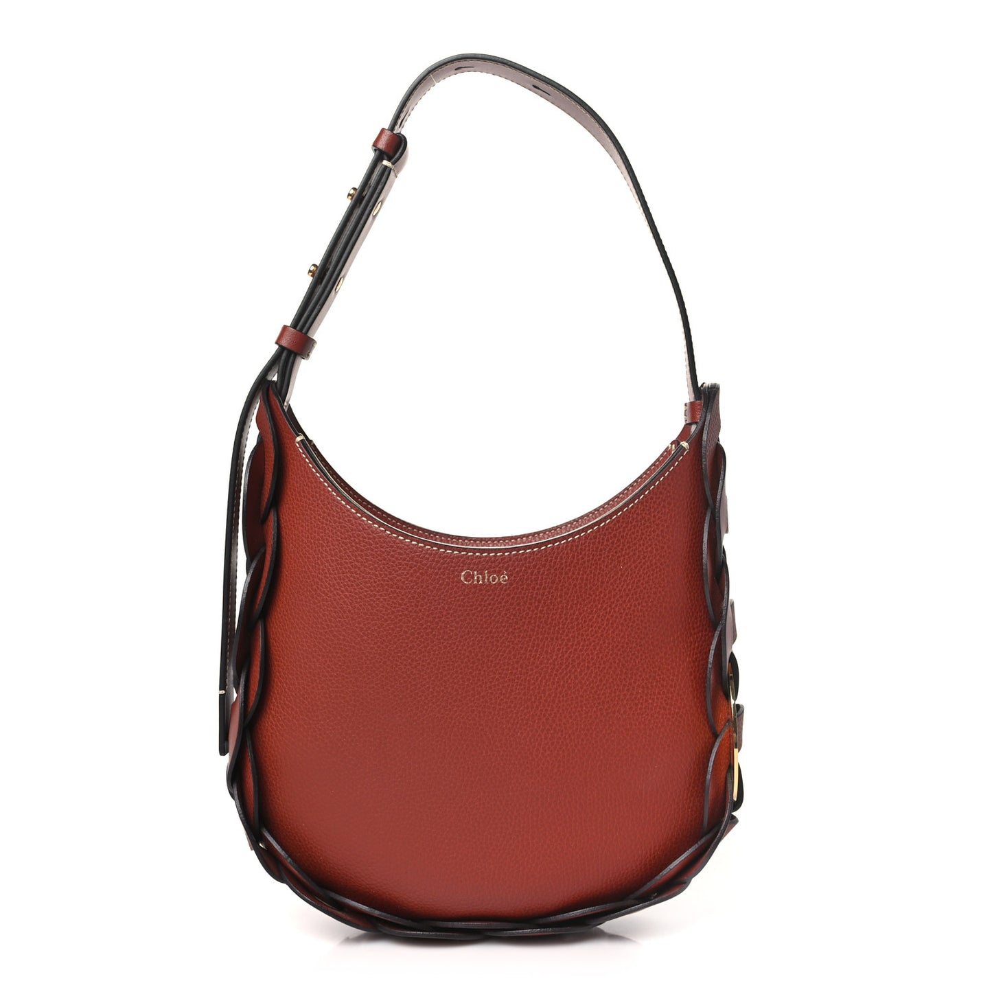 Small Grain Smooth Calfskin Small Darryl Hobo Sepia Brown