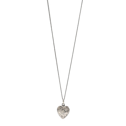 Saint Laurent Metal Heart Necklace Silver 1 of 3
