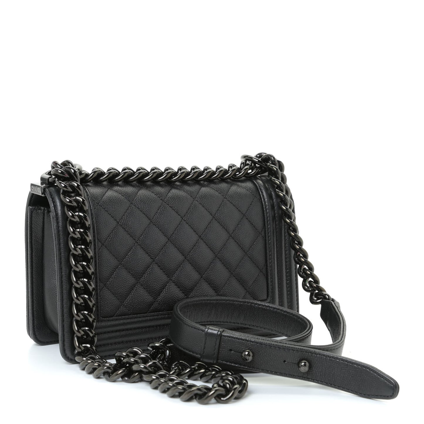 Caviar Quilted Small Boy Flap So Black