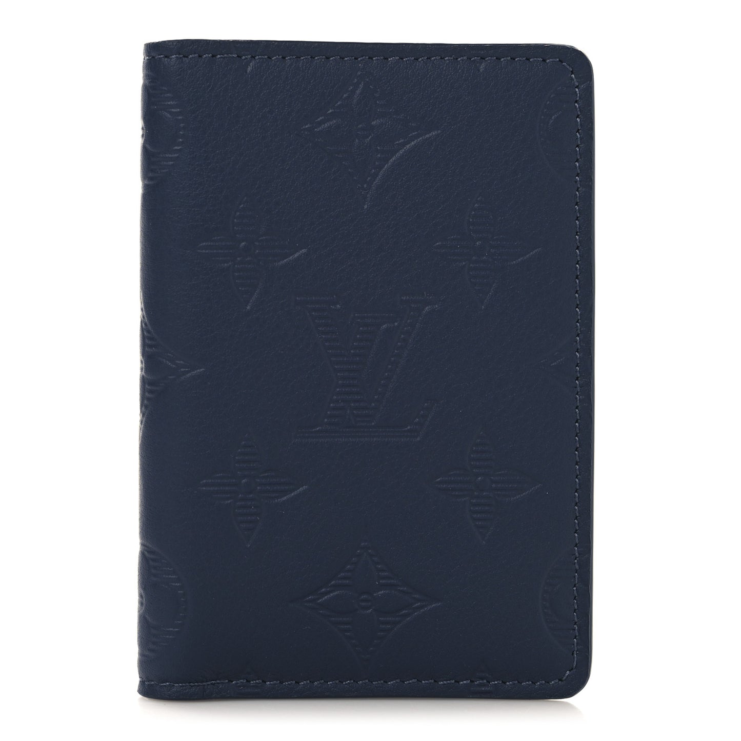 Calfskin Monogram Shadow Pocket Organizer Navy Blue