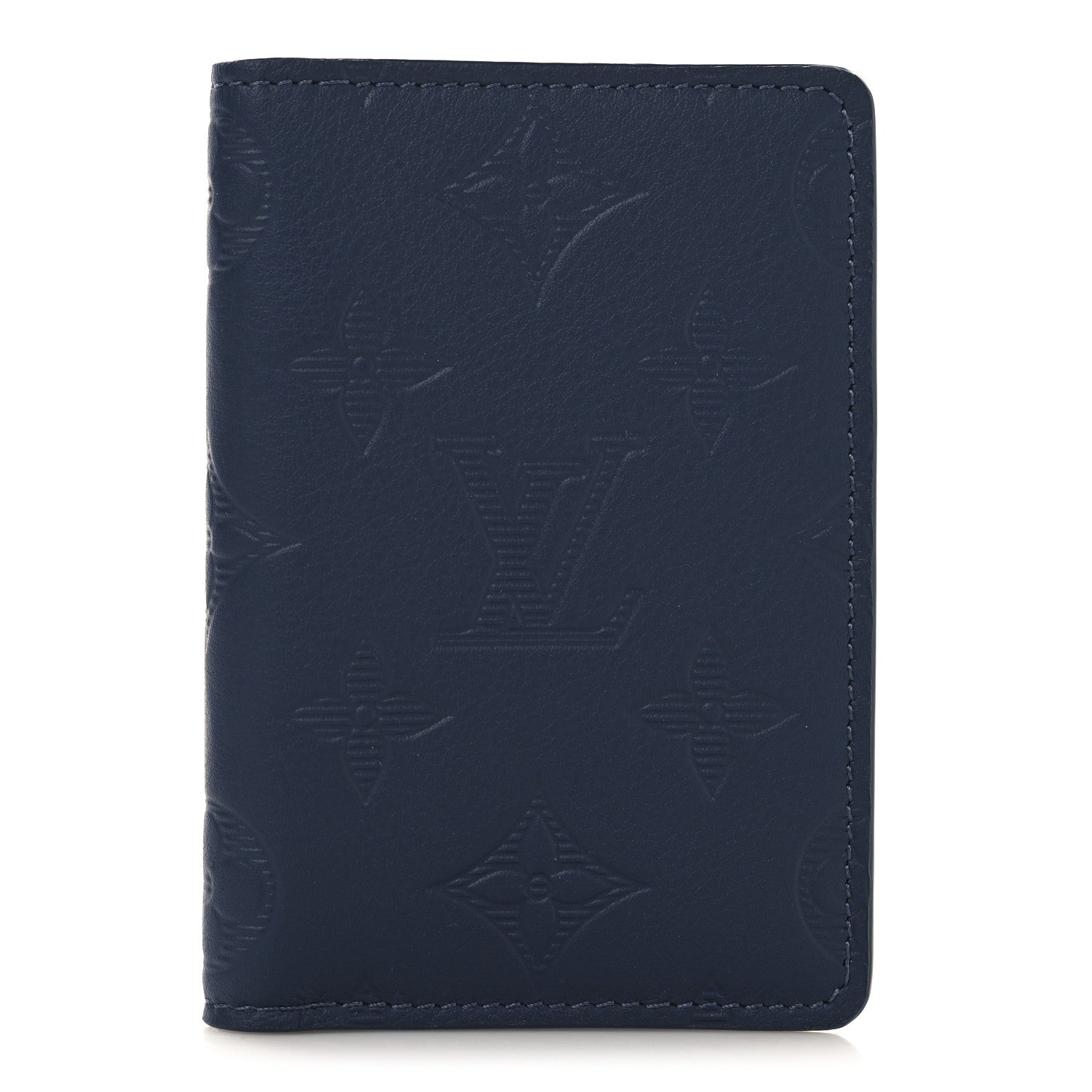 Louis Vuitton Calfskin Monogram Shadow Pocket Organizer Navy Blue 1 of 6