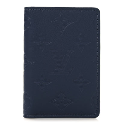 Louis Vuitton Calfskin Monogram Shadow Pocket Organizer Navy Blue 1 of 6