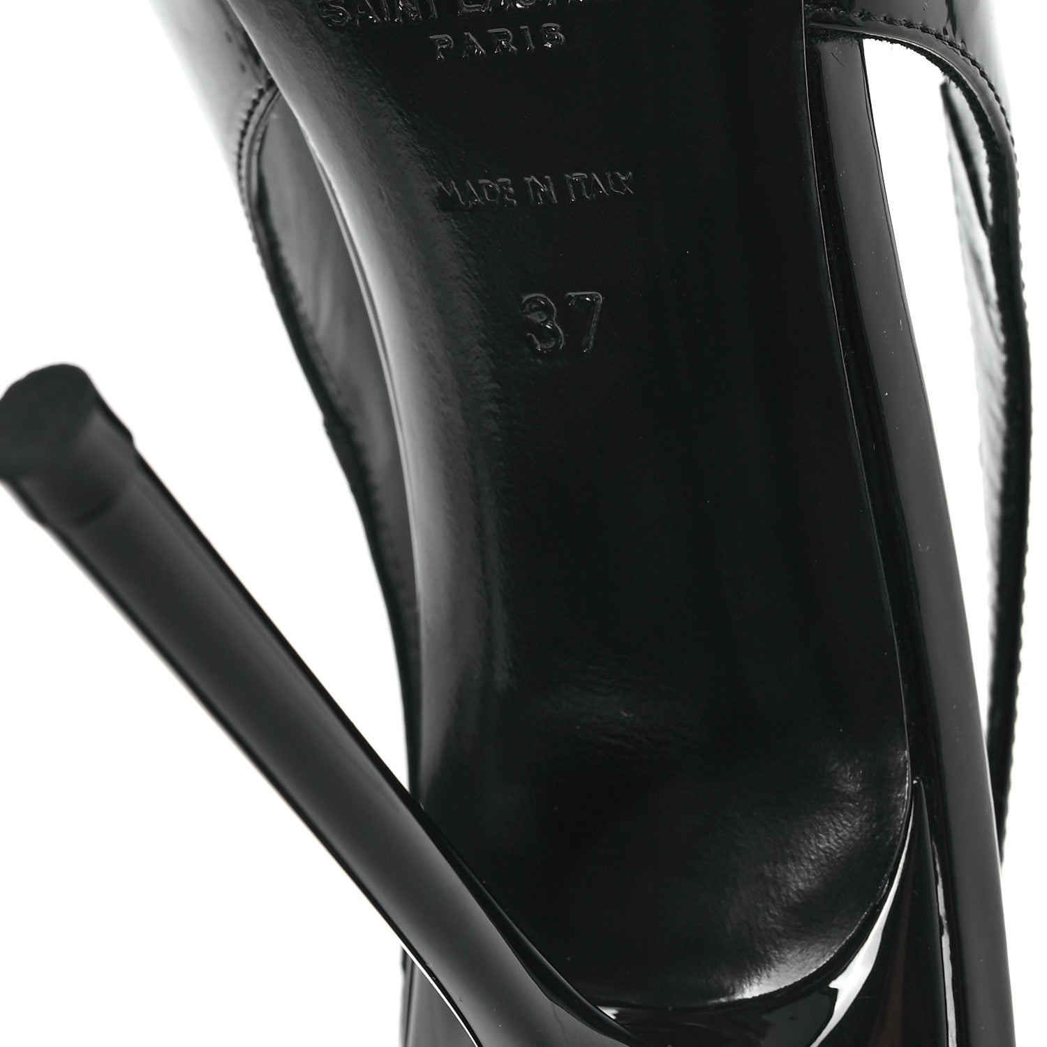 Saint Laurent Vernice Grupy Kiss 105 Slingback Pumps 37 Black 7 of 10