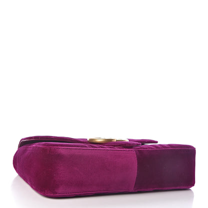 Gucci Velvet Matelasse Medium GG Marmont Shoulder Bag Fuchsia Violet Cyclamen 4 of 10