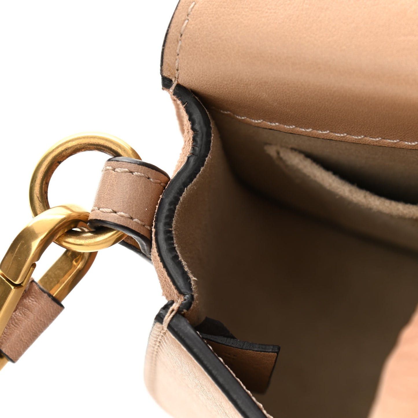 Calfskin Suede Small Nile Bracelet Bag Biscotti Beige