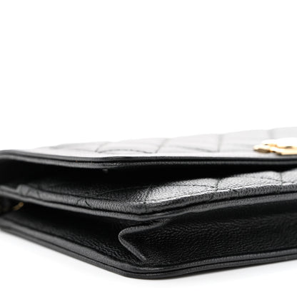 Chanel Caviar Quilted Boy Wallet On Chain WOC Black 10 of 14