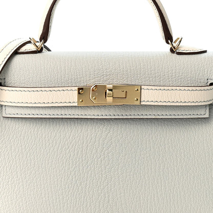 Hermes Chevre Mysore Horseshoe Mini Kelly Sellier 20 Gris Platine Nata 8 of 11