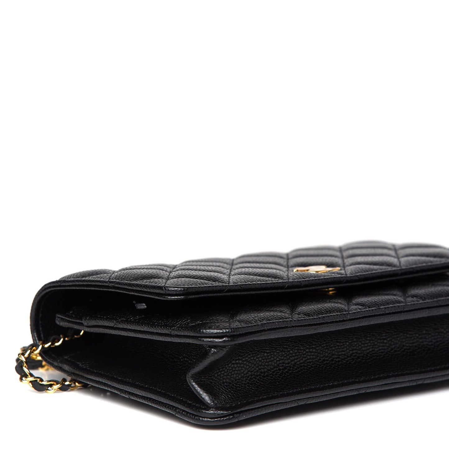 Caviar Quilted Miss Coco Wallet On Chain WOC Black
