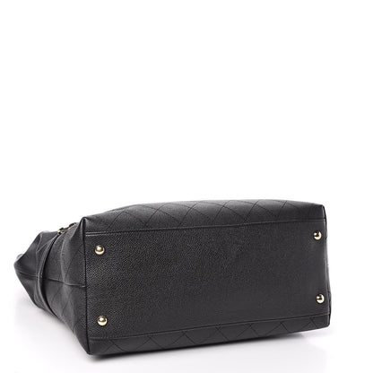 Chanel Crumpled Grained Calfskin Zip and Carry Shopping Tote Black 4 of 14
