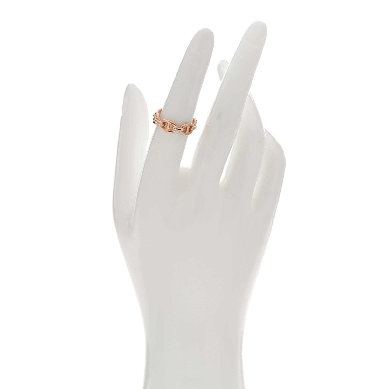 Hermes 18K Rose Gold PM Chaine D'Ancre Enchainee Ring 52 6 2 of 5